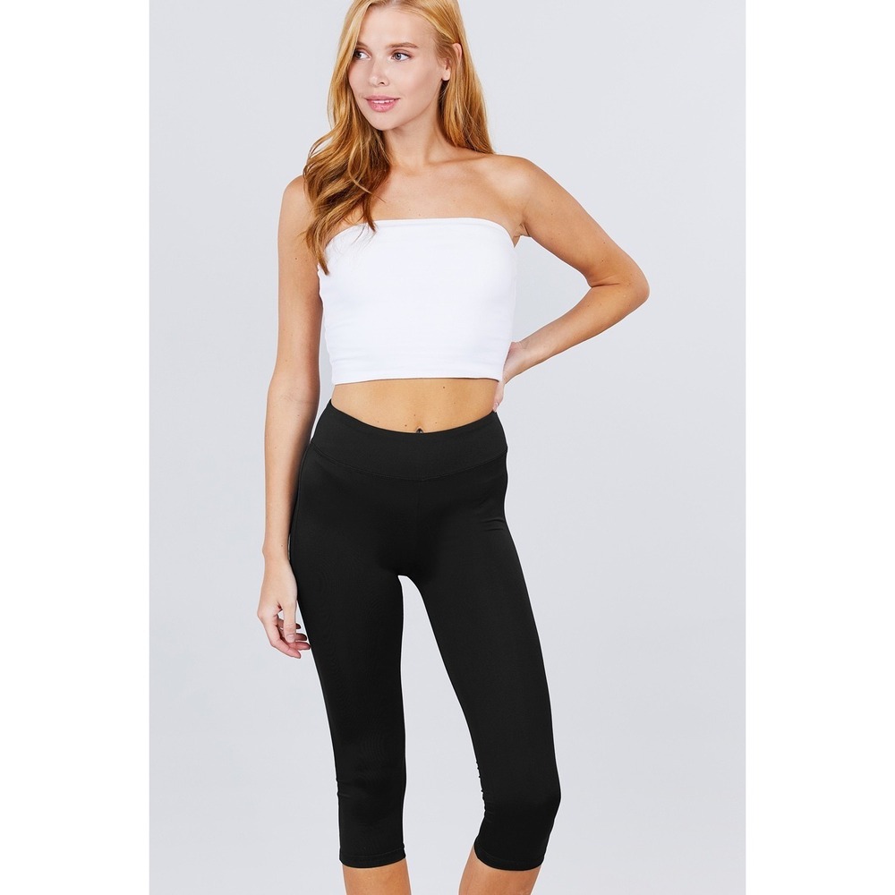 Active USA WORKOUT CAPRI LENGTH PANTS Gym Yoga‎ Black Medium 17489